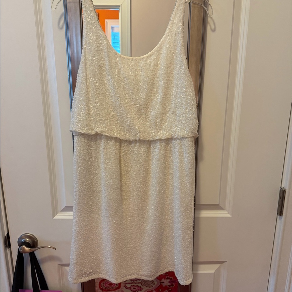 Alice + Olivia white sequin Mini Dress